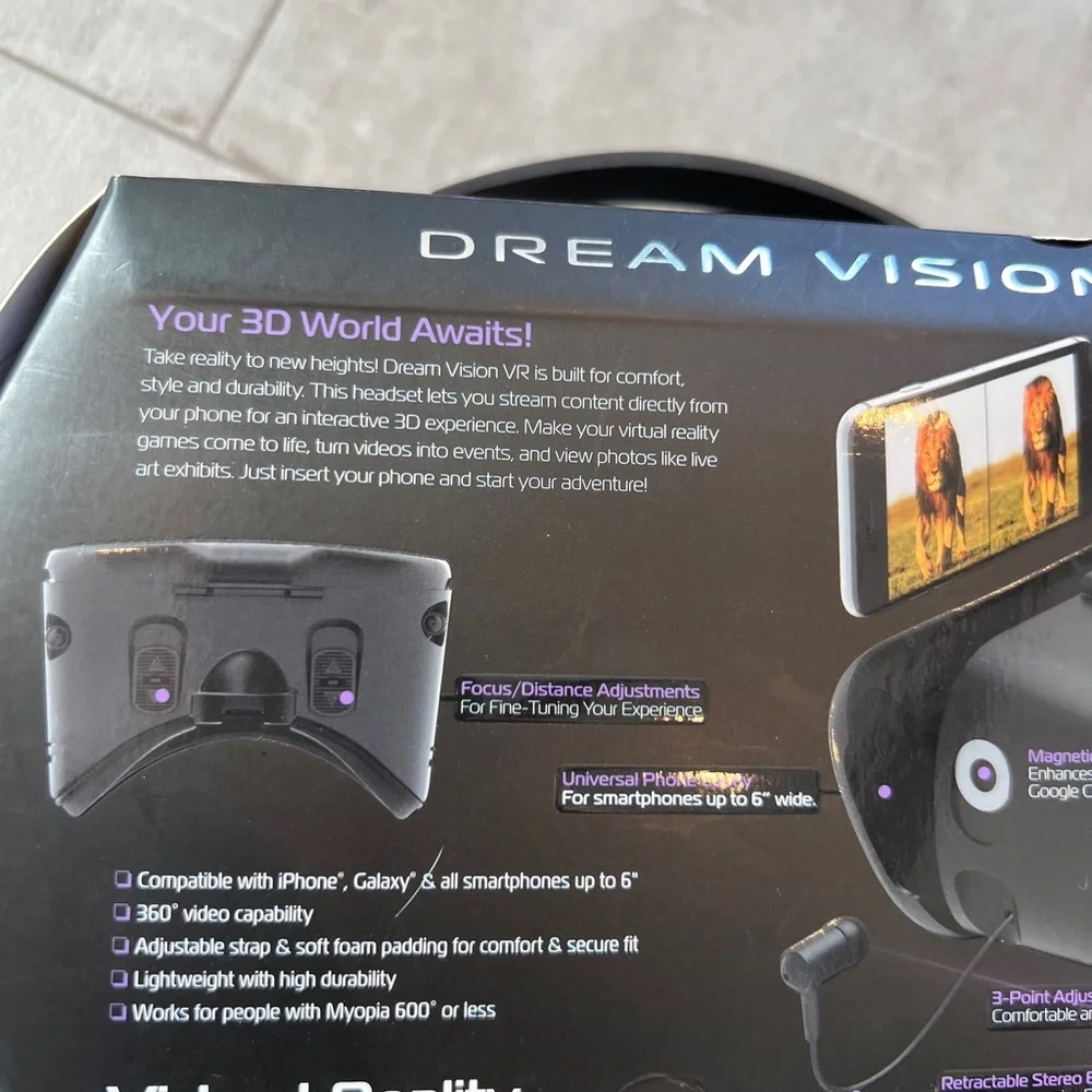 NIB Dream Vision Virtual Reality smartphone headset - works w all VR apps! Gift?